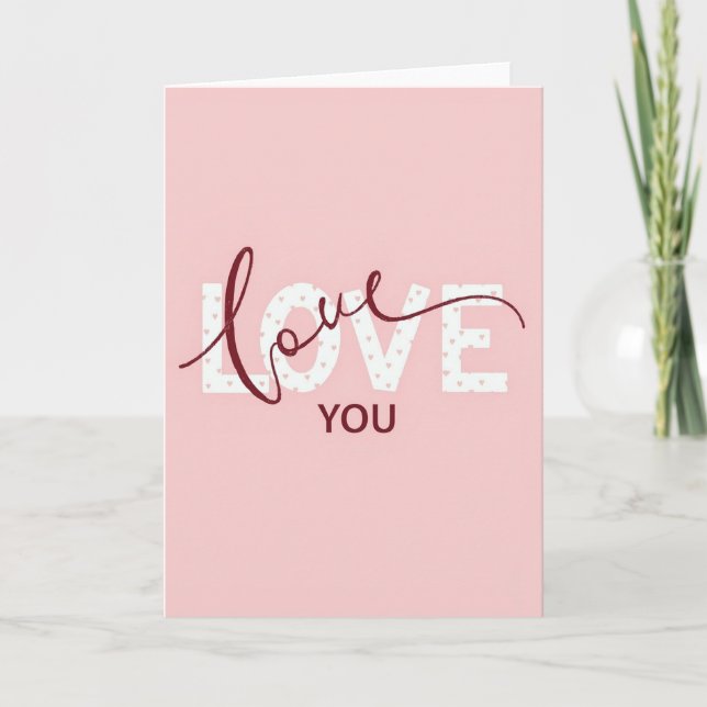 Simple Textured Love You Heart Card (Front)