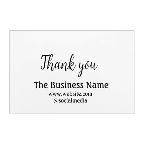 Simple thank you add business name details text  t acrylic print