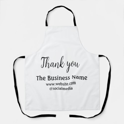 Simple thank you add business name details text  t apron