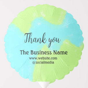 Simple thank you add business name details text t balloon