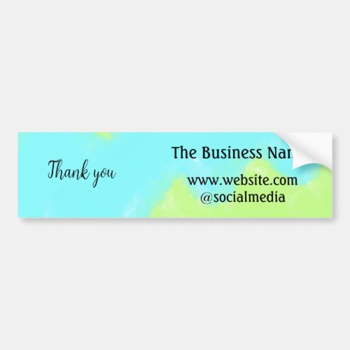 Simple thank you add business name details text  t bumper sticker