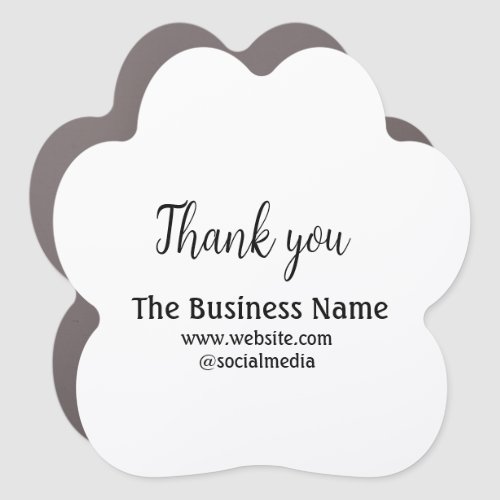 Simple thank you add business name details text  t car magnet