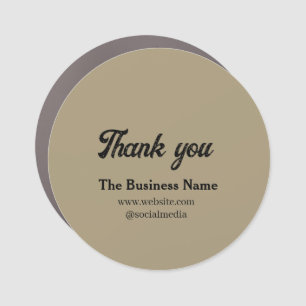 Simple thank you add business name details text t car magnet