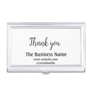 Simple thank you add business name details text t card case