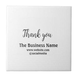 Simple thank you add business name details text  t ceramic tile