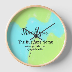 Simple thank you add business name details text t clock