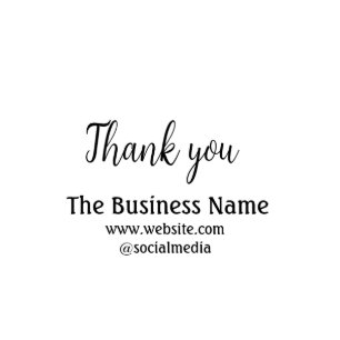 Simple thank you add business name details text t cutout