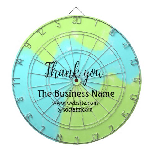 Simple thank you add business name details text  t dart board