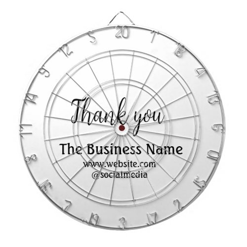 Simple thank you add business name details text  t dart board