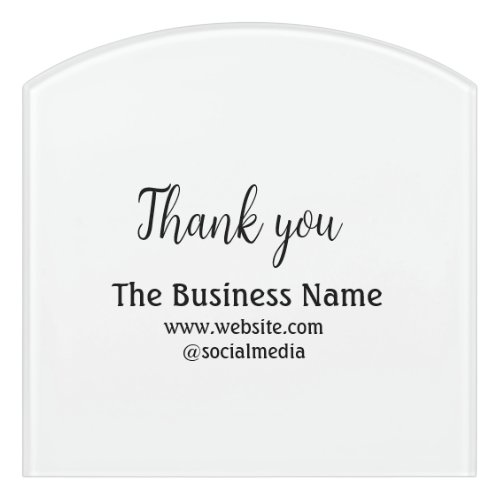 Simple thank you add business name details text  t door sign