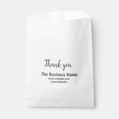 Simple thank you add business name details text  t favor bag
