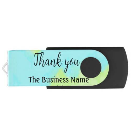 Simple thank you add business name details text  t flash drive