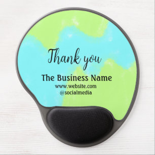 Simple thank you add business name details text  t gel mouse pad