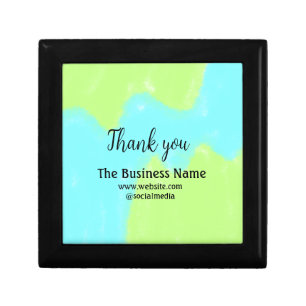 Simple thank you add business name details text t gift box