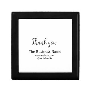 Simple thank you add business name details text t gift box