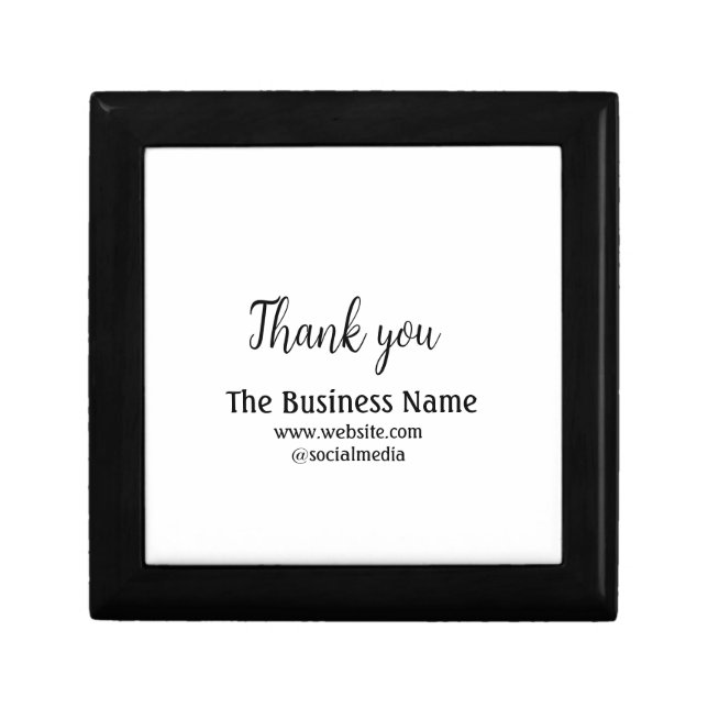 Simple thank you add business name details text  t gift box (Front)