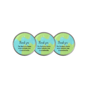 Simple thank you add business name details text t golf ball marker