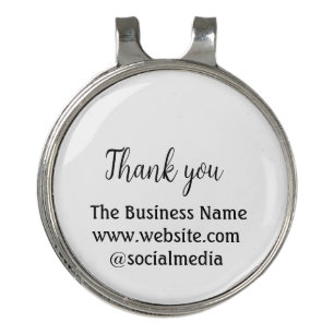 Simple thank you add business name details text t golf hat clip