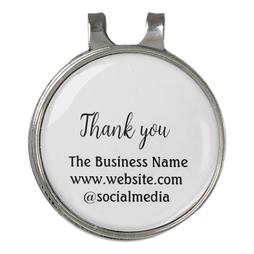 Simple thank you add business name details text  t golf hat clip