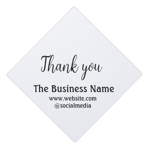 Simple thank you add business name details text  t graduation cap topper