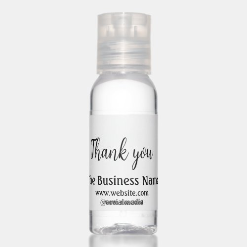 Simple thank you add business name details text  t hand sanitizer
