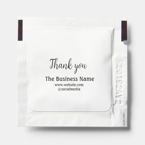 Simple thank you add business name details text  t hand sanitizer packet