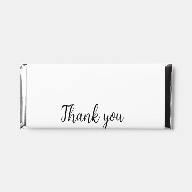 Simple thank you add business name details text  t hershey bar favors (Front)