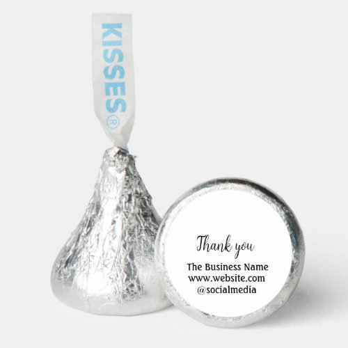 Simple thank you add business name details text  t hersheys kisses