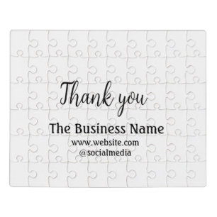 Simple thank you add business name details text t jigsaw puzzle