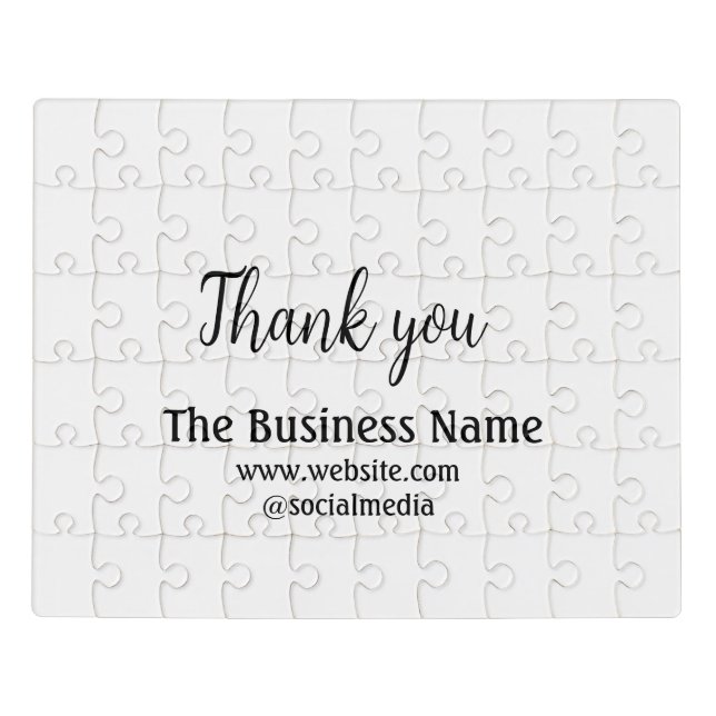 Simple thank you add business name details text  t jigsaw puzzle (Puzzle Horizontal)