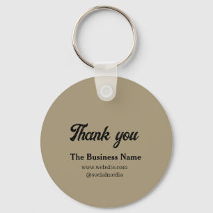 Simple thank you add business name details text t keychain
