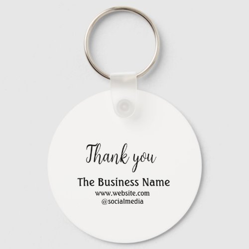 Simple thank you add business name details text  t keychain