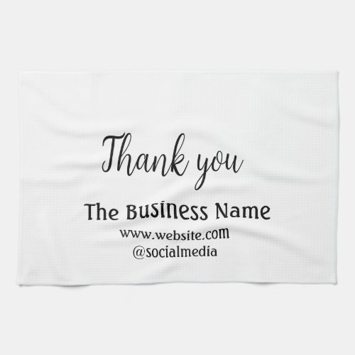 Simple thank you add business name details text  t kitchen towel