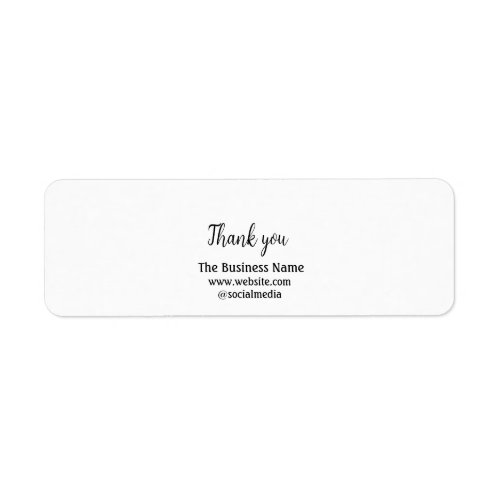 Simple thank you add business name details text  t label