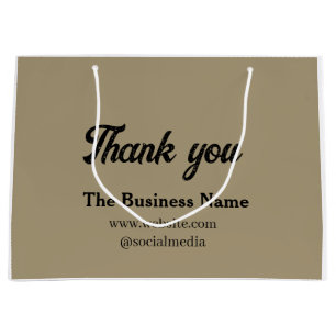 Simple thank you add business name details text  t large gift bag