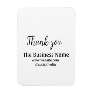 Simple thank you add business name details text t magnet