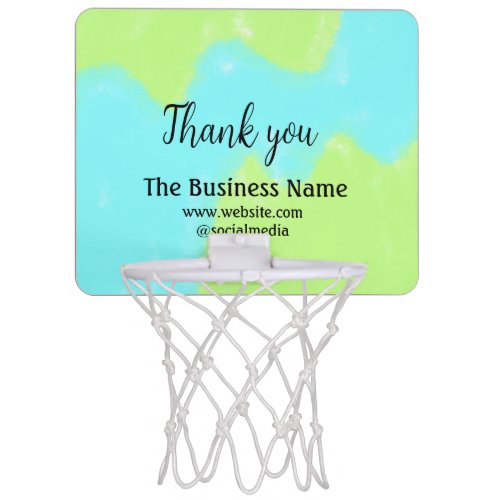 Simple thank you add business name details text  t mini basketball hoop