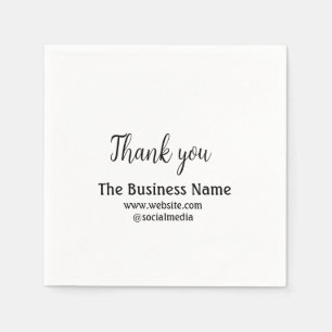 Simple thank you add business name details text  t napkins