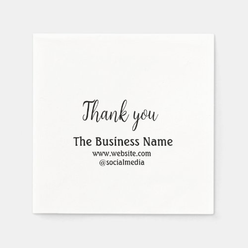 Simple thank you add business name details text  t napkins