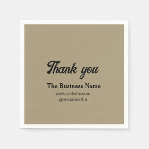 Simple thank you add business name details text  t napkins