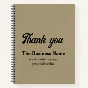 Simple thank you add business name details text  t notebook