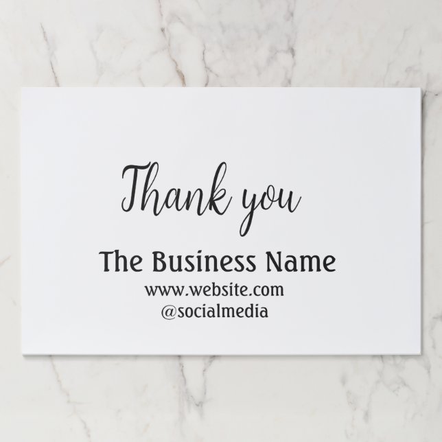 Simple thank you add business name details text  t paper pad (Front)