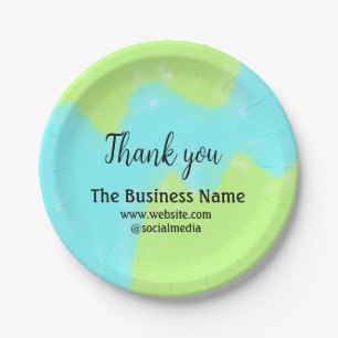 Simple thank you add business name details text t paper plates