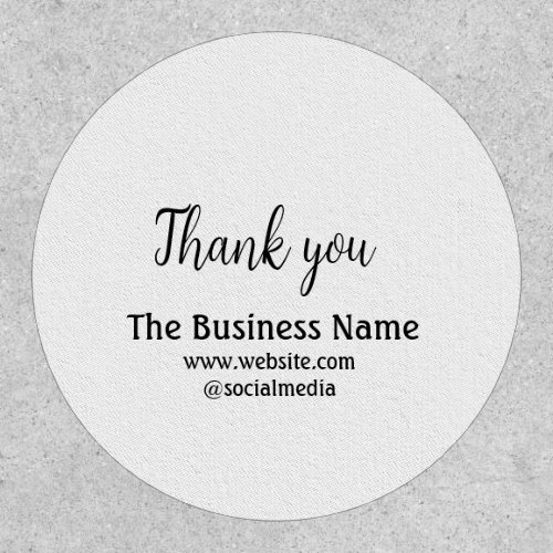 Simple thank you add business name details text  t patch