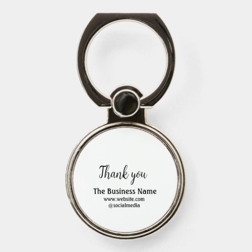 Simple thank you add business name details text  t phone ring stand