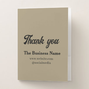 Simple thank you add business name details text t pocket folder