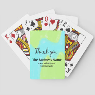 Simple thank you add business name details text t poker cards