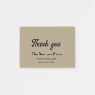 Simple thank you add business name details text t post-it notes