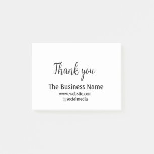 Simple thank you add business name details text t post-it notes