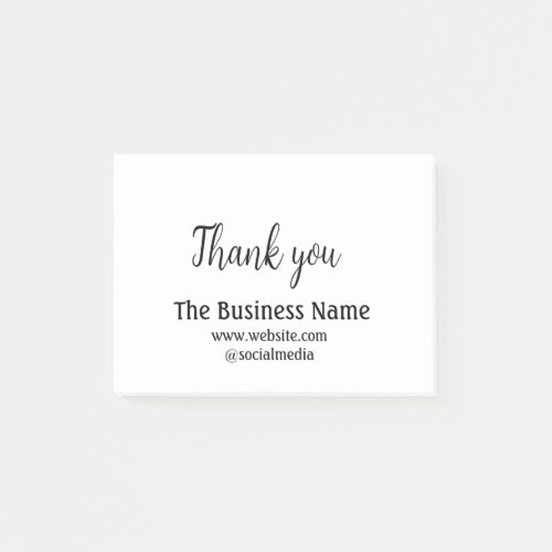Simple thank you add business name details text  t post_it notes